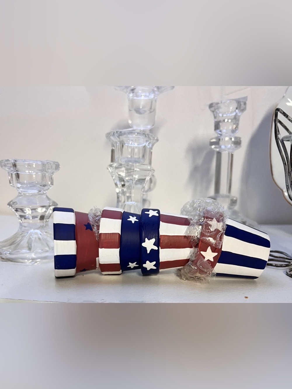 Patriotic Red White Blue Star Napkin Rings - Unbranded
